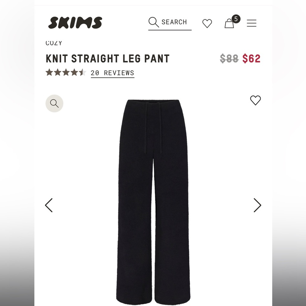 Skims knit cozy straight leg pant